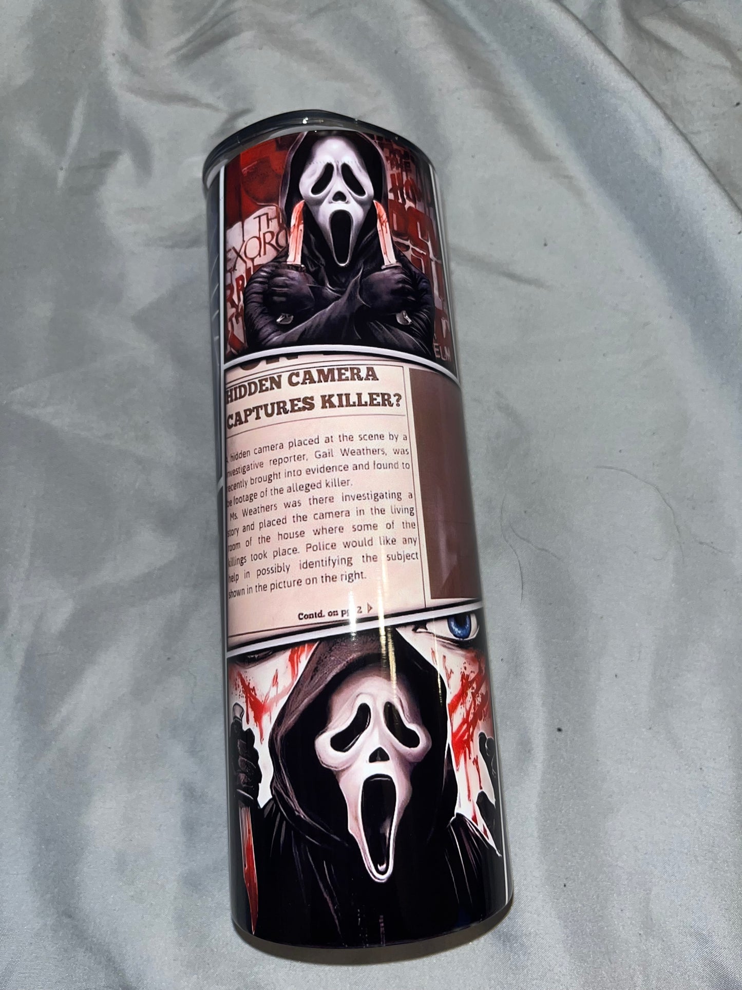 Ghost Face Collage Tumbler