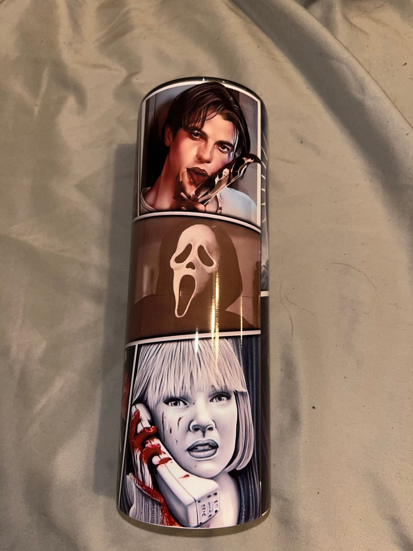 Ghost Face Collage Tumbler
