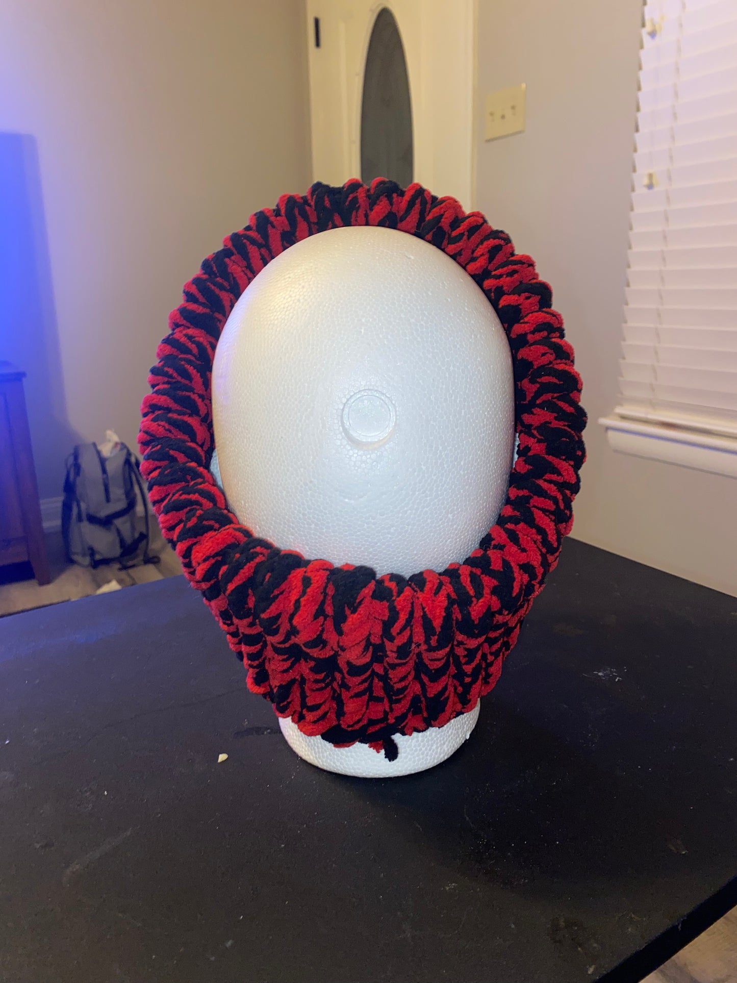 Black and Red Ear Warmer