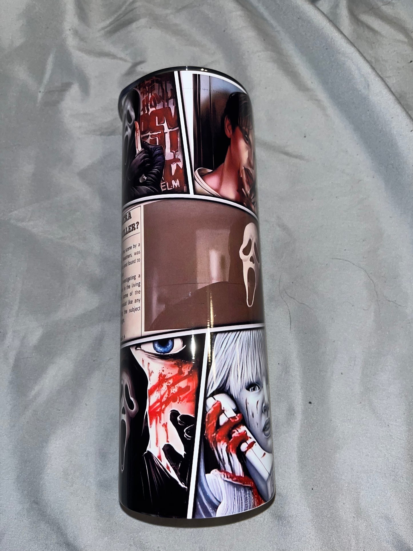 Ghost Face Collage Tumbler