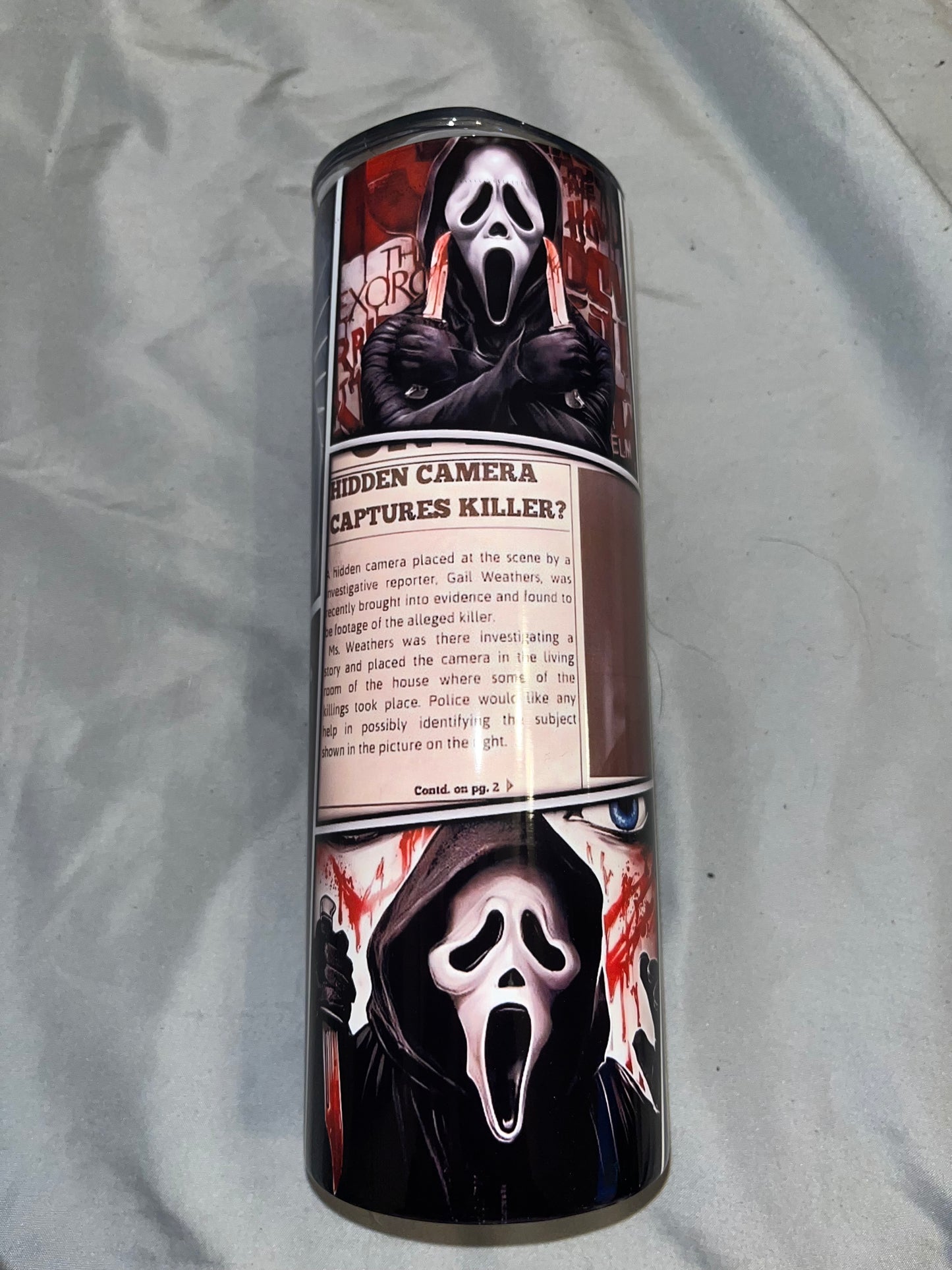Ghost Face Collage Tumbler