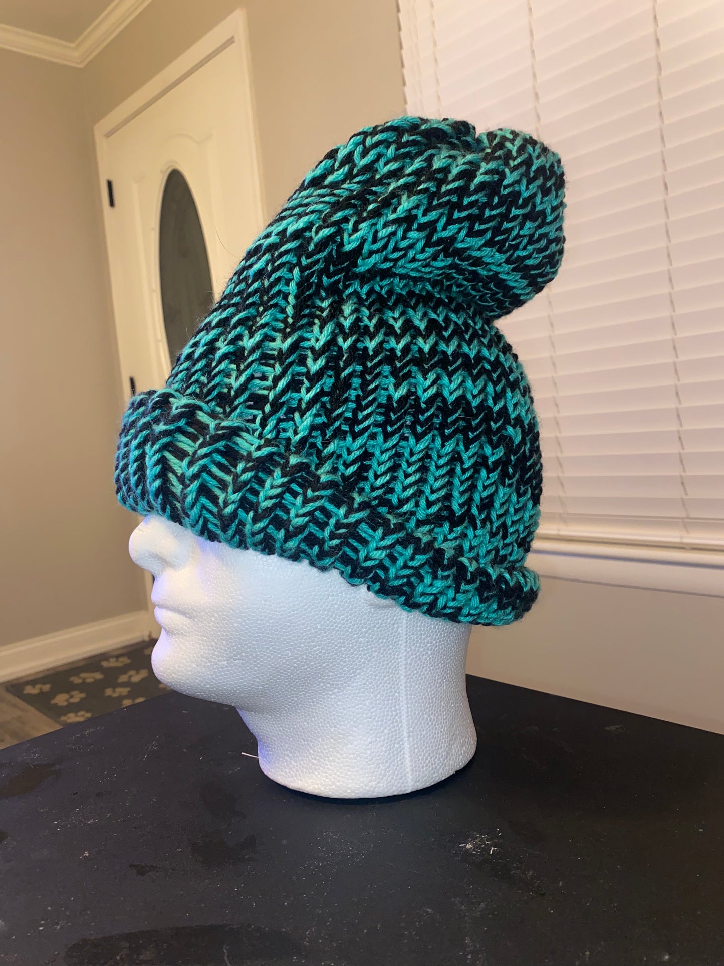 Black And Jade Green Hat