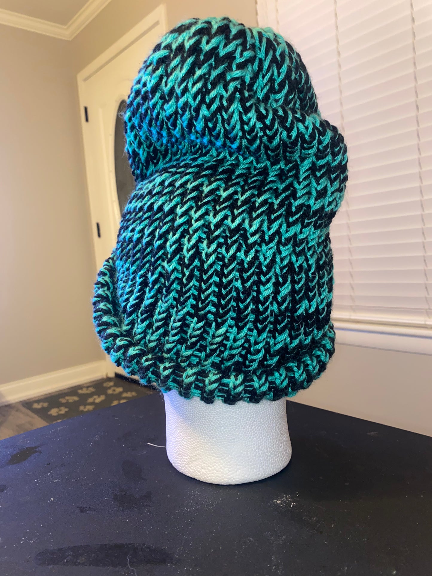 Black And Jade Green Hat