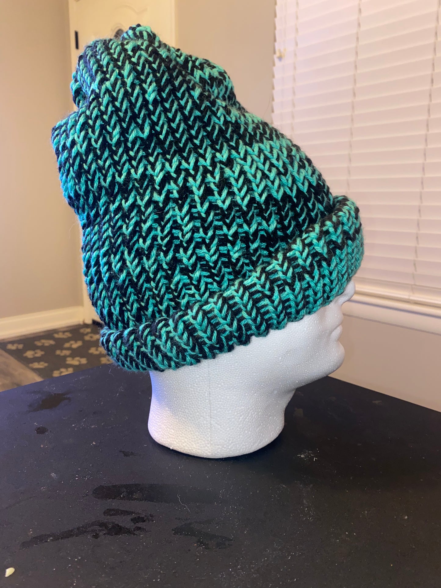 Black And Jade Green Hat