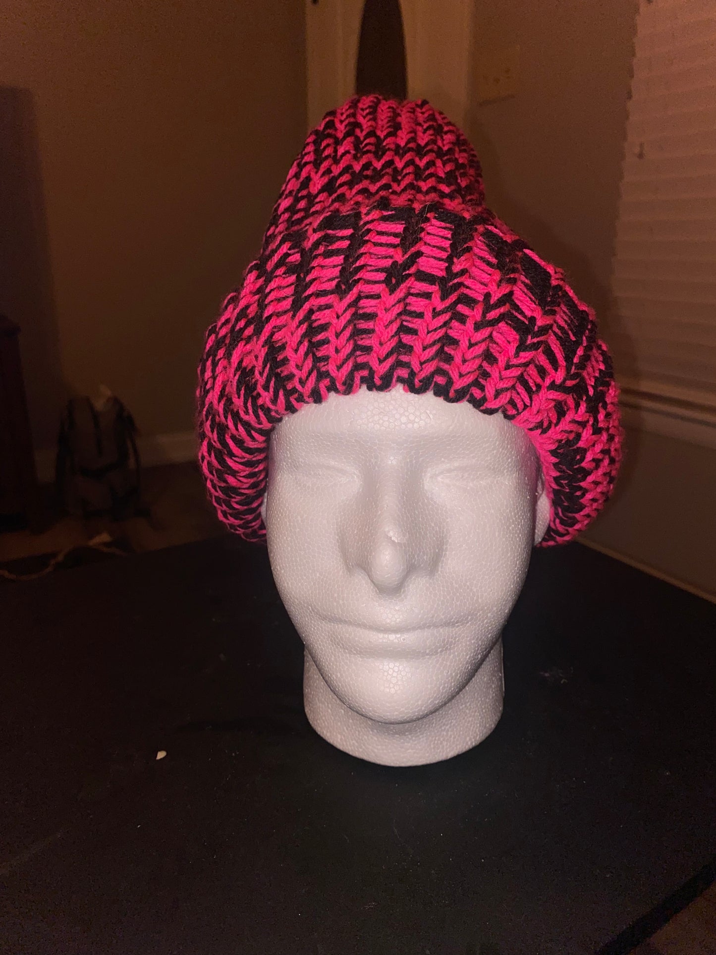 Black and Hot Pink Hat