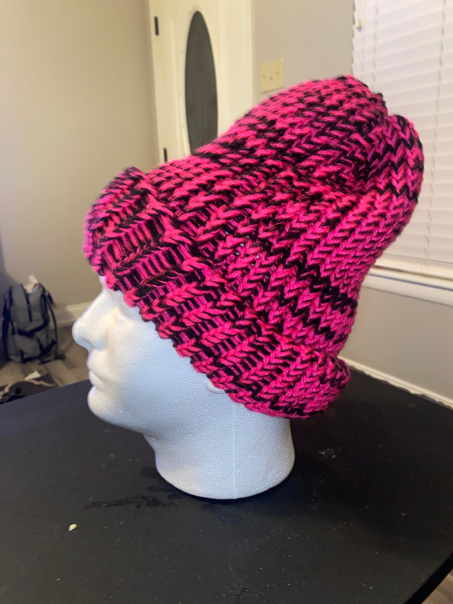 Black and Hot Pink Hat