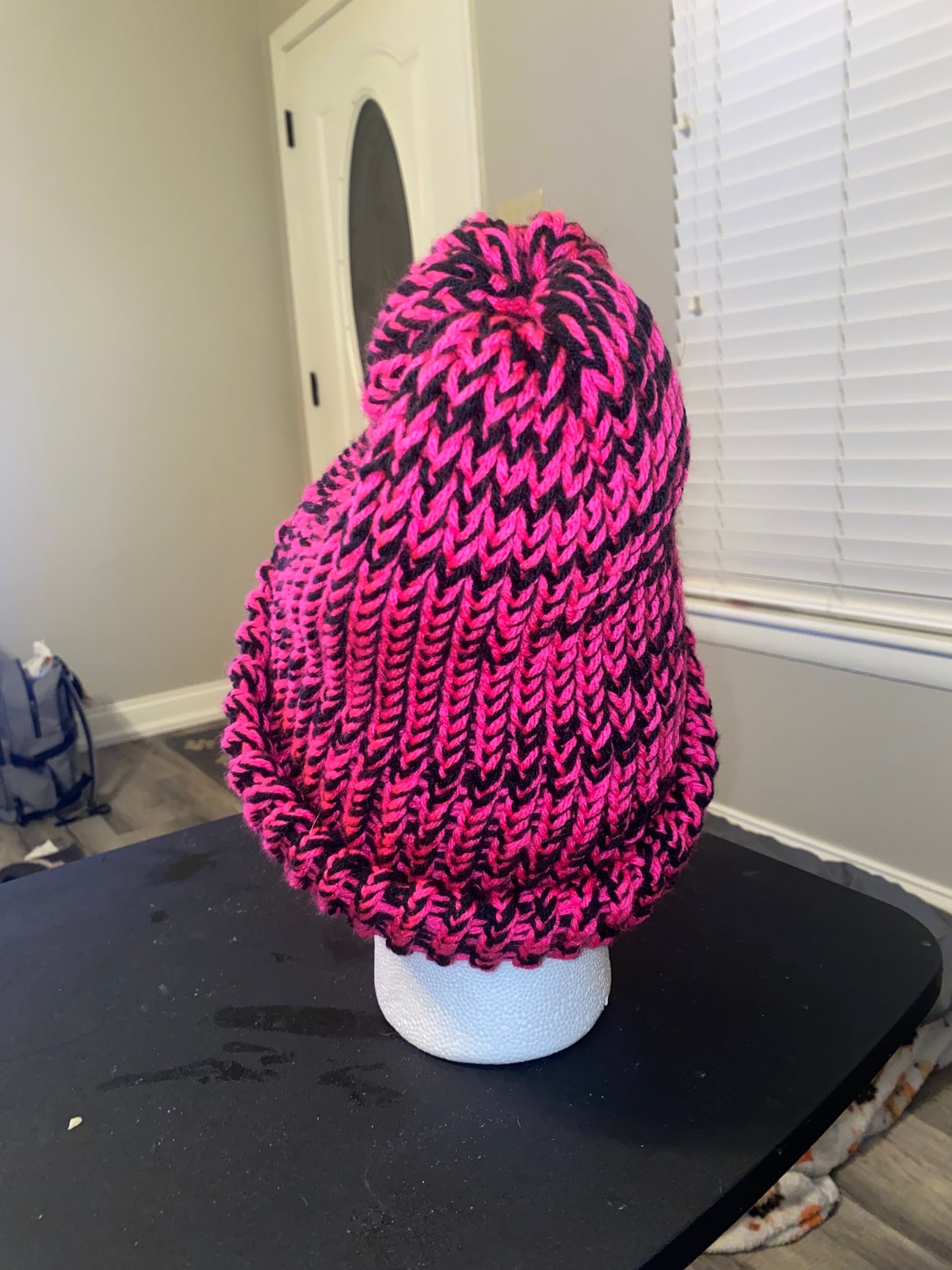 Black and Hot Pink Hat