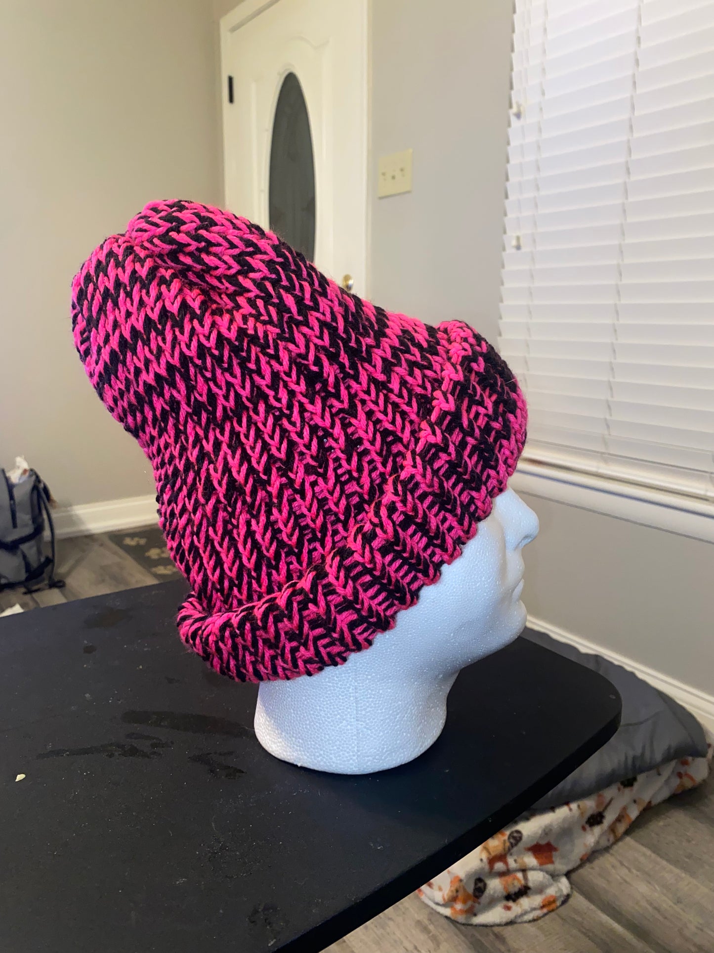 Black and Hot Pink Hat