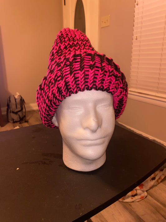 Black and Hot Pink Hat