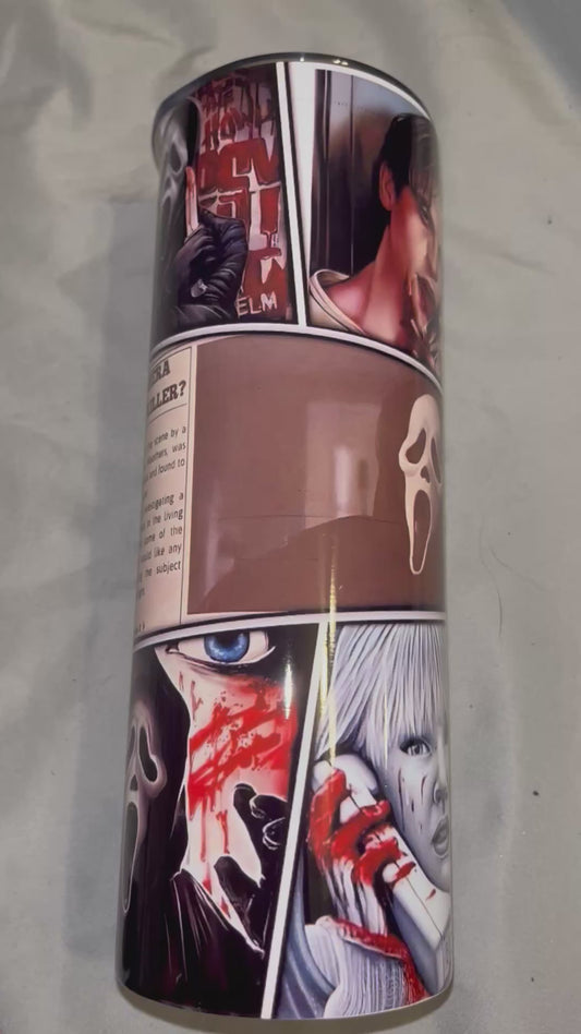 Ghost Face Collage Tumbler