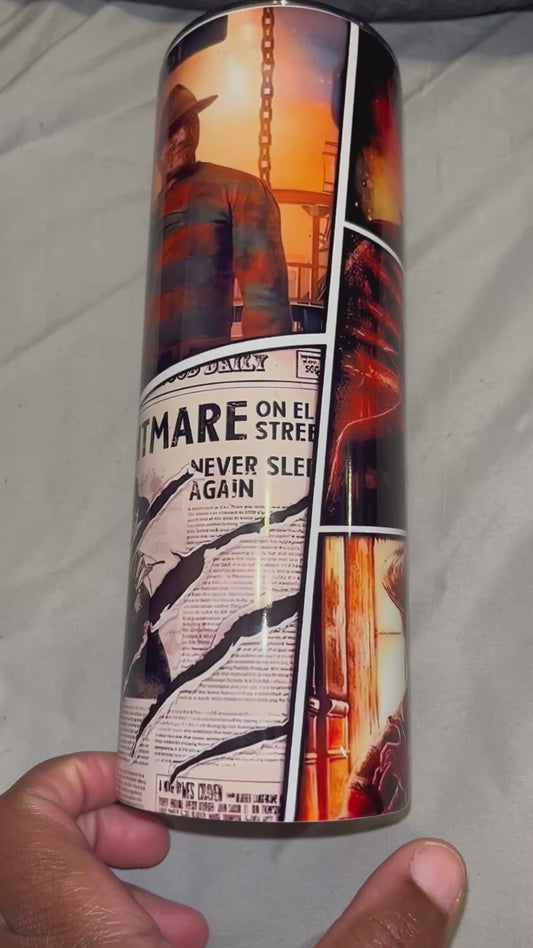 Freddy Krueger Collage Tumbler